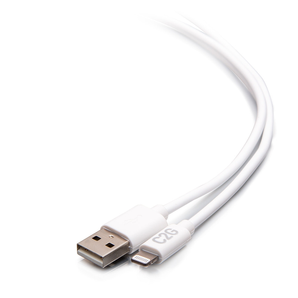 USB-A Male to Lightning Male Sync and Charging Cable - White
