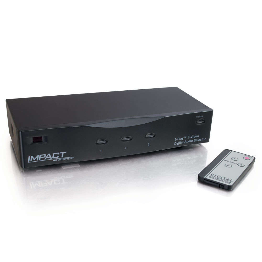 3-Play S-Video + Composite Video + TOSLINK Digital Audio High Performance Selector Switch