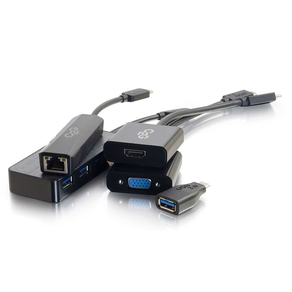 USB-C to HDMI, VGA, Ethernet, or USB-A Essential Adapter Kit