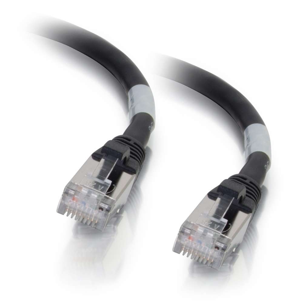 Cat6a Snagless Shielded (STP) Ethernet Network Patch Cable - Black