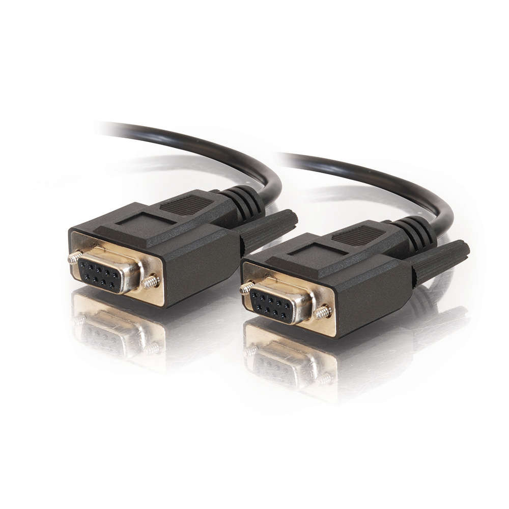 DB9 F/F Serial RS232 Cable - Black