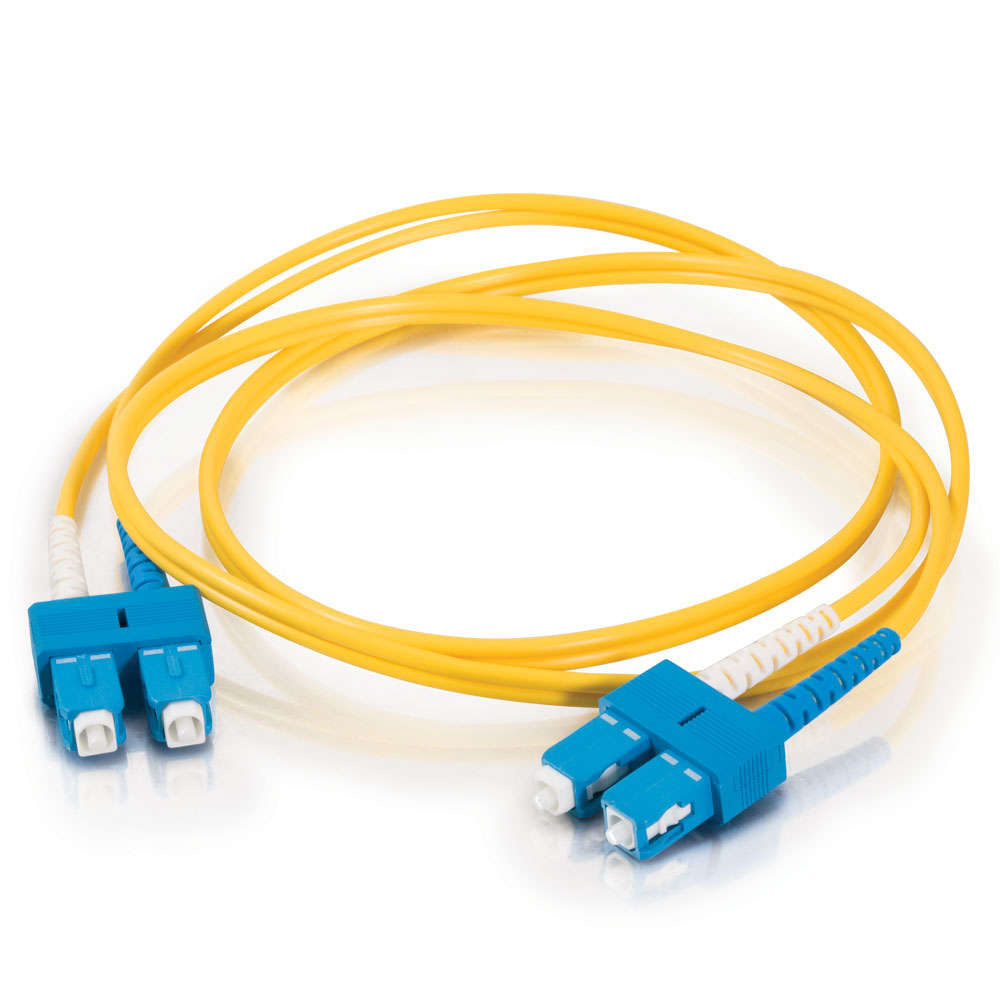 SC-SC 9/125 OS2 Duplex Single-Mode PVC Fiber Optic Cable - Yellow