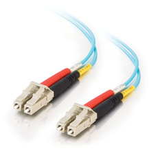 32.8ft (10m) LC-LC 10Gb 50/125 OM3 Duplex Multimode Fiber Optic Cable (TAA Compliant) - Plenum CMP-Rated - Aqua