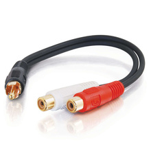 0.5ft (0.15m) Value Series™ One RCA Mono Male to Two RCA Stereo Female Y-Cable