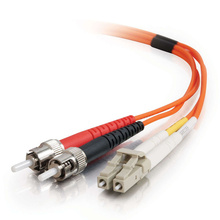 3.3ft (1m) LC-ST 50/125 OM2 Duplex Multimode PVC Fiber Optic Cable (TAA Compliant) - Orange