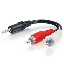 0.5ft (0.15m) Value Series™ One 3.5mm Stereo Male To Two RCA Stereo Male Y-Cable