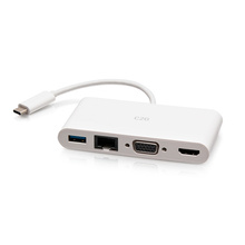 USB-C® to HDMI®, VGA, USB-A, and RJ45 Multiport Adapter - 4K 30Hz - White