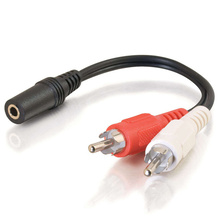 0.5ft (0.15m) Value Series™ One 3.5mm Stereo Female To Two RCA Stereo Male Y-Cable