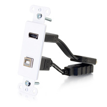 HDMI and USB Pass Through Wall Plate - White