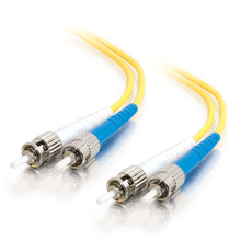 3.3ft (1m) ST-ST 9/125 OS2 Duplex Single-Mode PVC Fiber Optic Cable (TAA Compliant) - Yellow