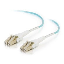 13.1ft (4m) LC Uniboot 10Gb 50/125 OM3 Duplex Multimode PVC Fiber Optic Cable (TAA Compliant) - Aqua