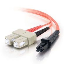 3.3ft (1m) MTRJ-SC 62.5/125 OM1 Duplex Multimode PVC Fiber Optic Cable (TAA Compliant) - Orange