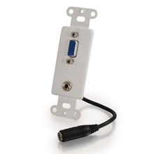 VGA and 3.5mm Audio Pass Through Wall Plate - White
