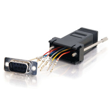 RJ45 to DB9 Male Serial RS232 Modular Adapter - Black