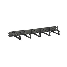 1U Horizontal Cable Management Panel with 5 High-Capacity D-Rings (TAA Compliant)