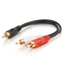 0.5ft (0.15m) Value Series™ One RCA Mono Male to Two RCA Stereo Male Y-Cable