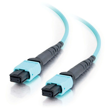 49.2ft (15m) MTP 10Gb 50/125 OM3 Multimode PVC Fiber Optic Cable (TAA Compliant) - Aqua