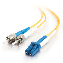 9.8ft (3m) LC-ST 9/125 OS2 Duplex Single-Mode PVC Fiber Optic Cable (TAA Compliant) - Yellow