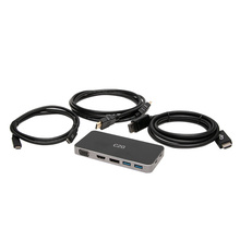 USB-C® 7-in-1 Dual Display Docking Station Bundle for Laptops