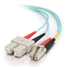 32.8ft (10m) LC-SC 10Gb 50/125 OM3 Duplex Multimode PVC Fiber Optic Cable (TAA Compliant) - Aqua