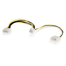 10in One 6-pin PCI Express to Two 4-pin Molex Power Adapter Cable