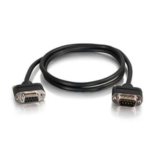 3ft (0.9m) Serial RS232 DB9 Null Modem Cable with Low Profile Connectors M/F - In-Wall CMG-Rated