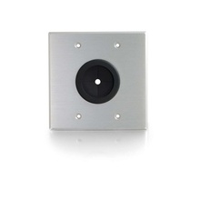 1.5in Grommet Cable Pass Through Double Gang Wall Plate - Brushed Aluminum