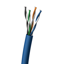 1000ft (304.8m) Cat5e Bulk Shielded (STP) Ethernet Network Cable with Solid Conductors - In-Wall CM-Rated - Blue