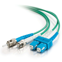 9.8ft (3m) SC-ST 9/125 OS2 Duplex Single-Mode Fiber Optic Cable (TAA Compliant) - Plenum CMP-Rated - Green