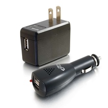 AC and DC to USB Travel Charger Bundle