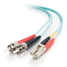 3.3ft (1m) LC-ST 10Gb 50/125 OM3 Duplex Multimode PVC Fiber Optic Cable (TAA Compliant) - Aqua