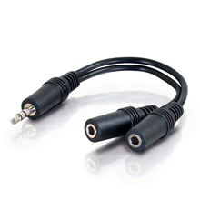 0.5ft (0.15m) Value Series™ One 3.5mm Stereo Male To Two 3.5mm Stereo Female Y-Cable