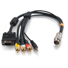 3ft (0.9m) RapidRun® VGA (HD15) + 3.5mm + Composite Video + Stereo Audio Flying Lead