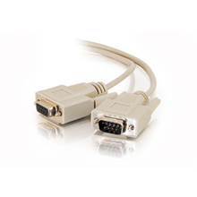 10ft (3m) DB9 M/F Serial RS232 Extension Cable - Beige