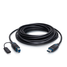25ft (7.6m) C2G Performance Series USB-A Male to USB-B Male Active Optical Cable (AOC) - 3.2 Gen 2 (10Gbps) Plenum Rated