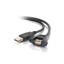 2ft (0.6m) Panel-Mount USB 2.0 A Male to A Female Cable