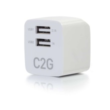 2-Port USB Wall Charger - AC to USB Adapter, 5V 2.1A Output
