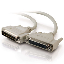 15ft (4.6m) DB25 M/F Serial RS232 Extension Cable
