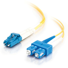 3.3ft (1m) LC-SC 9/125 OS2 Duplex Single-Mode Fiber Optic Cable (TAA Compliant) - Plenum CMP-Rated - Yellow