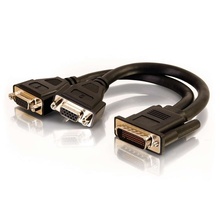 9in One LFH-59 (DMS-59) Male to Two HD15 VGA Female Cable