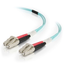 98.4ft (30m) LC-LC 50/125 OM4 Duplex Multimode PVC Fiber Optic Cable (TAA Compliant) - Aqua