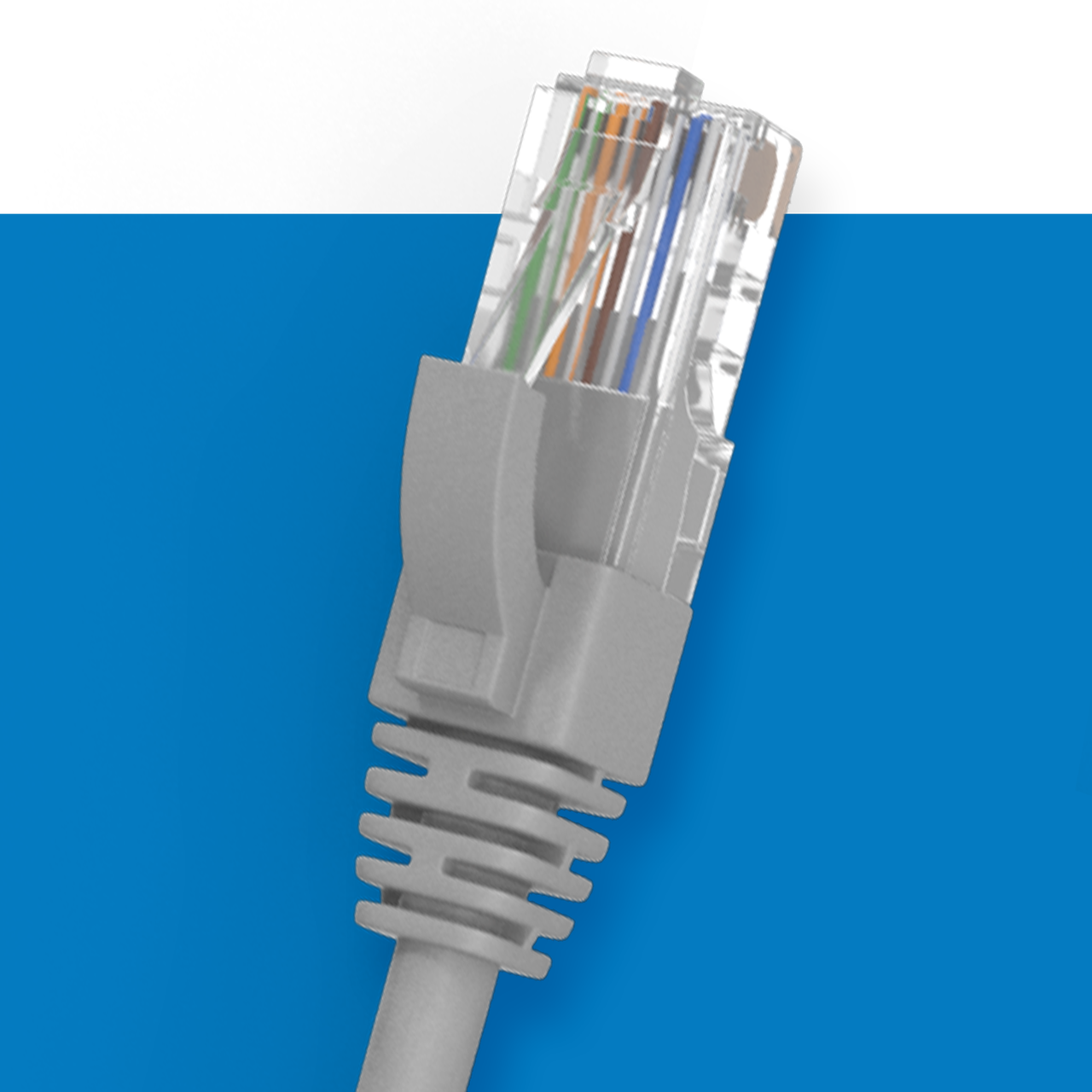 Modular cable on a blue background